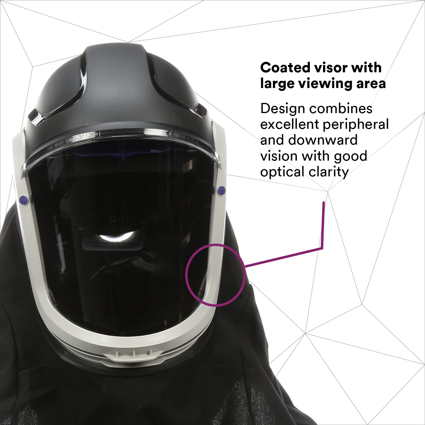 Helmet M-405, For Powered Air Purifying Respirators, Standard Polycarbonate Visor and General Purpose Shroud, 1/Case