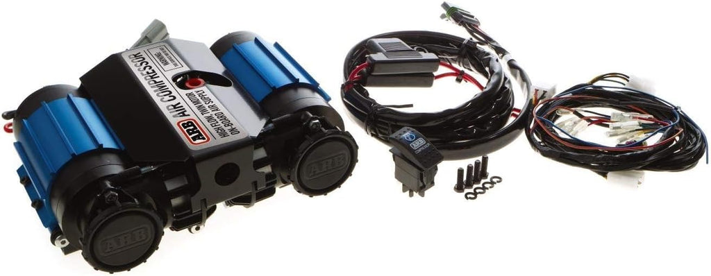 '12V' On-Board Twin High Performance Air Compressor, Ideal for Air Lockers Locking Differentials, Tire Inflator, Air Horn, Air Tools and Pneumatic Tools.