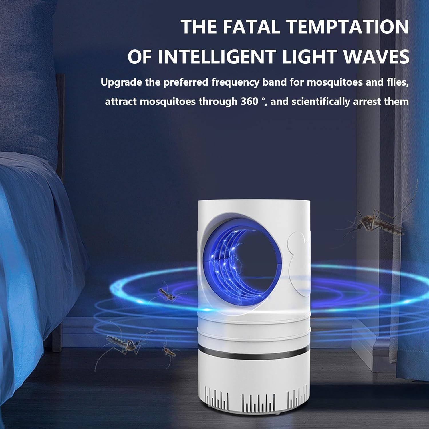 𝖬𝗈𝗌𝗊𝗎𝗂𝗍𝗈 𝖹𝖺𝗉𝗉𝖾𝗋 - Purple Light Catalytic 𝖬𝗈𝗌𝗊𝗎𝗂𝗍𝗈 Lamp for Indoor Outdoor, USB Power Silent Household 𝖬𝗈𝗌𝗊𝗎𝗂𝗍𝗈 Lamp Inhalation Electronic Four Dimensional Trap (wh1te)