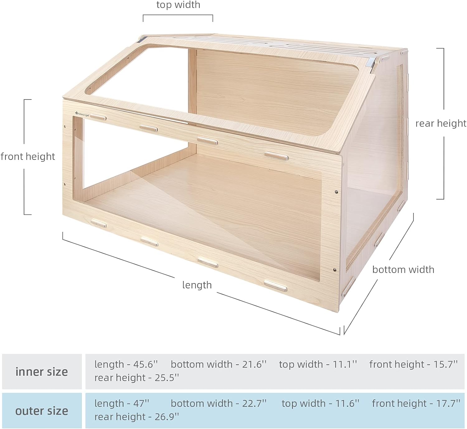 Hamster Cage W/Oblique Opening Cage Door - MDF Aspen Small Animal Cage for Syrian Hamsters Degus or Other Similar-Sized Pets (Medium - 40.7 x 22.7 x 22.9 inches, Burlywood)