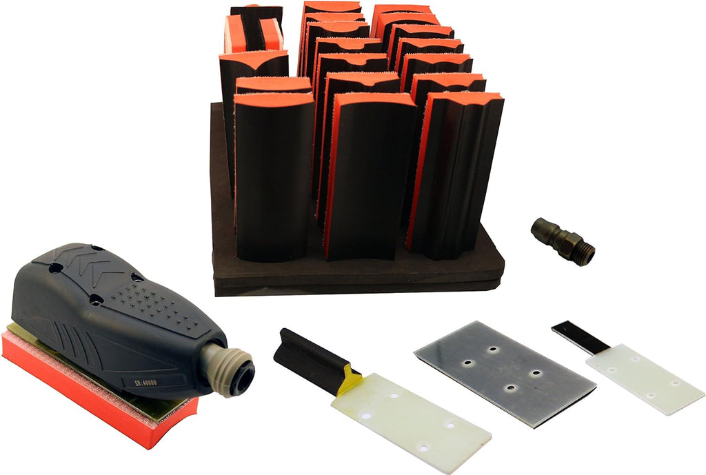 99515 Pneumatic Line Profile Sander 21 Pieces With 14 Profile Shape Blocks And Hardshell Carrying Case, 2-3/8" x 4-7/8"