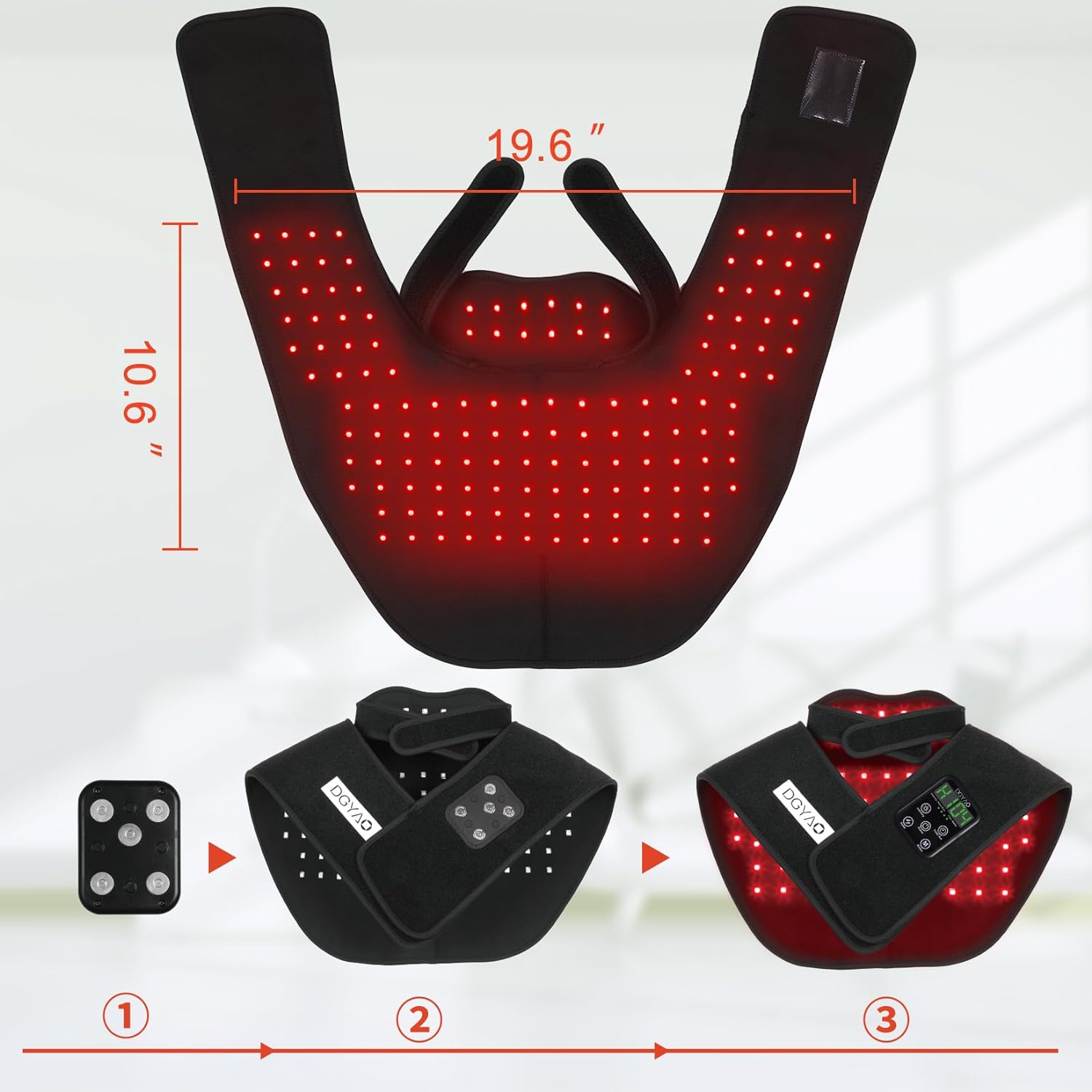 Red Light Therapy for Neck and Shoulder Pain Relief 850nm Near Infrared Therapy Set Wearable Wrap Devices for Upper Back Neck Shoulders Body Muscle Relax Home Use Treatment Pad FDA Cleared