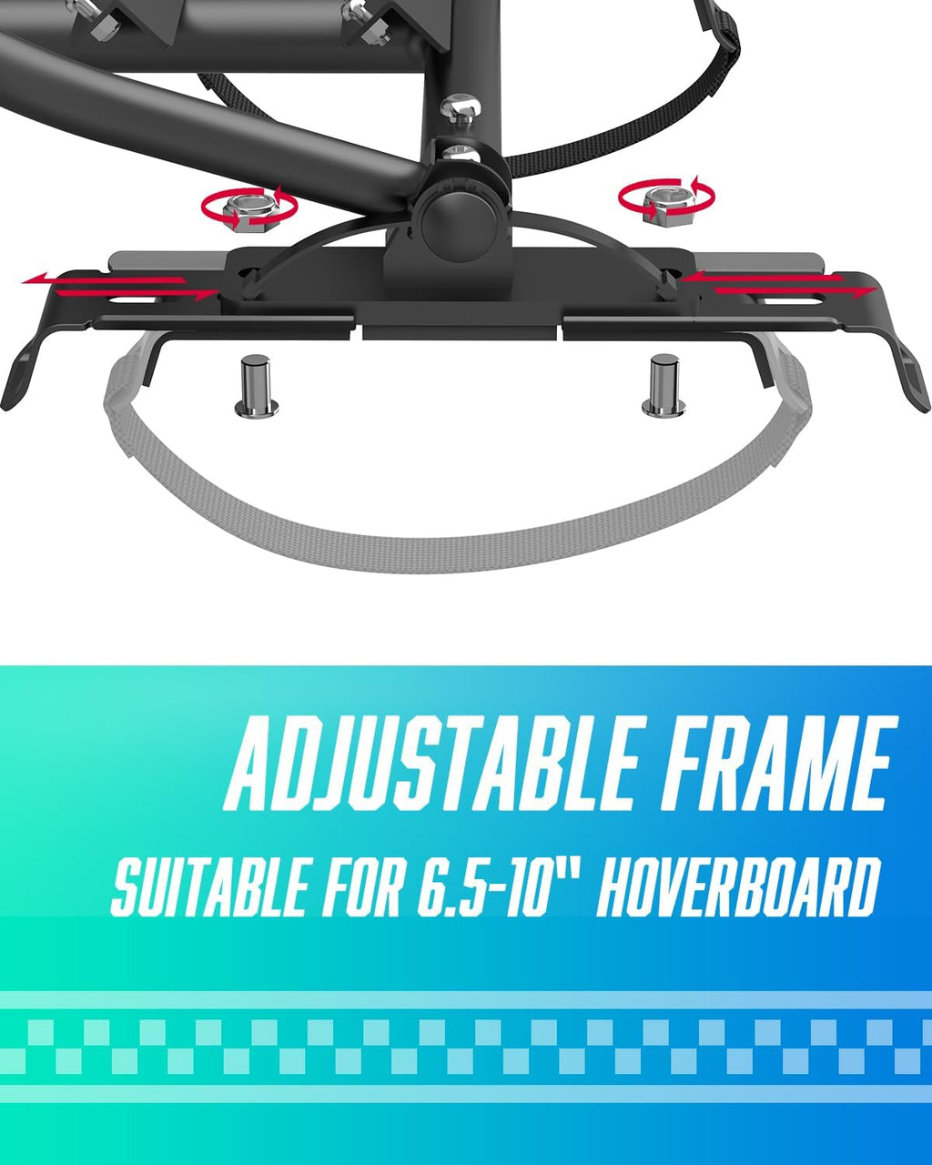 Hoverboard Go Kart with Rear Shock Absorption, Hoverboard Seat Attachment Accessory for 6" to 10" Hoverboard, Adjustable Frame Length & Off-Road Rubber Wheel (Not Including Hoverboard
