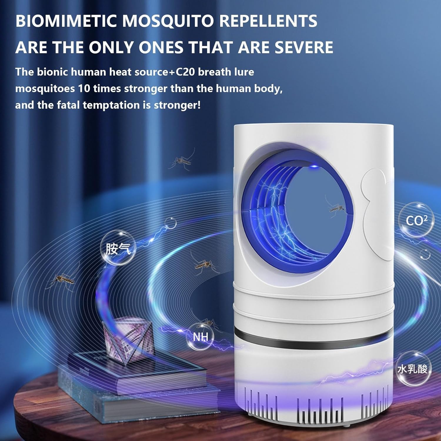 𝖬𝗈𝗌𝗊𝗎𝗂𝗍𝗈 𝖹𝖺𝗉𝗉𝖾𝗋 - Purple Light Catalytic 𝖬𝗈𝗌𝗊𝗎𝗂𝗍𝗈 Lamp for Indoor Outdoor, USB Power Silent Household 𝖬𝗈𝗌𝗊𝗎𝗂𝗍𝗈 Lamp Inhalation Electronic Four Dimensional Trap (wh1te)