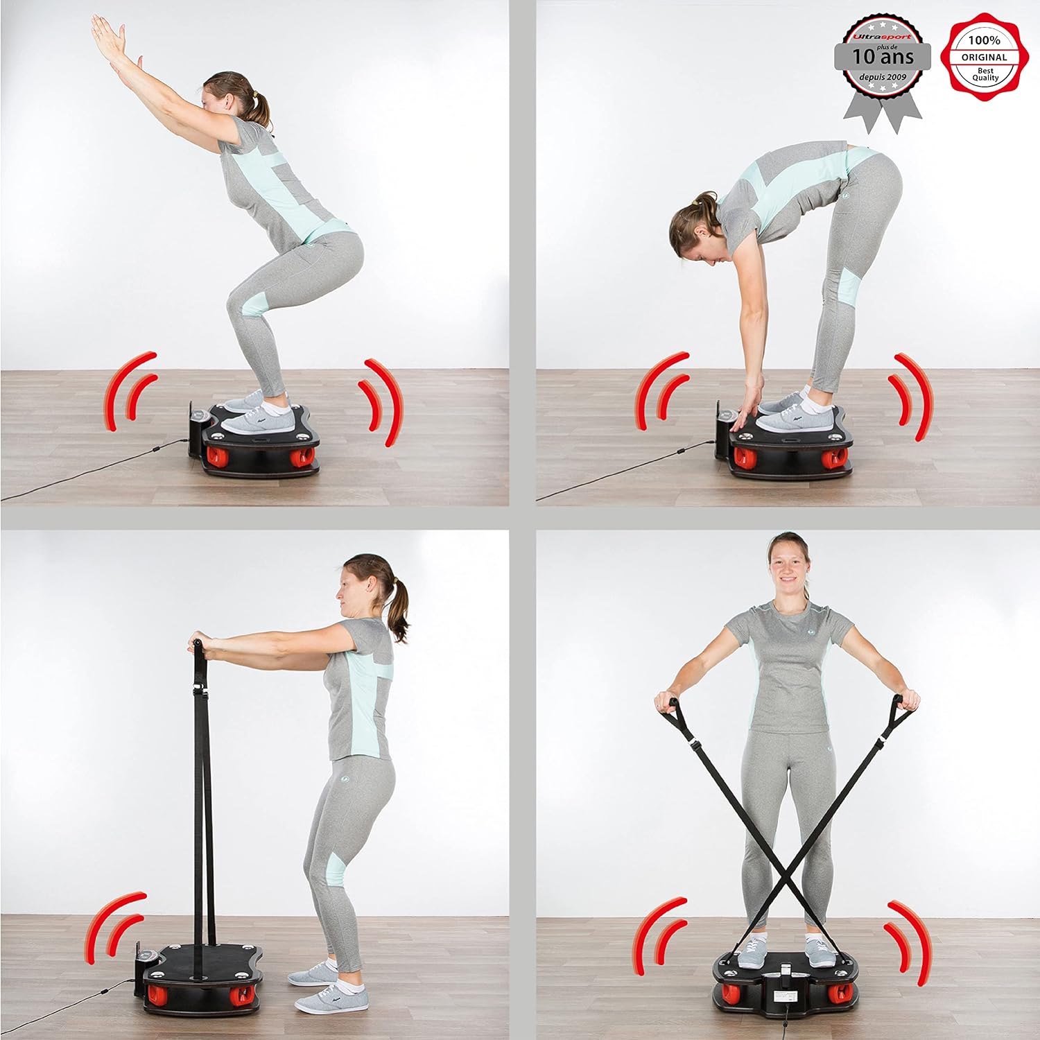 Vibration Plaque 4D, Combustion des Graisses, Perte de Poids, Moteurs Puissants, LED Colorées, Vibration Oscillation