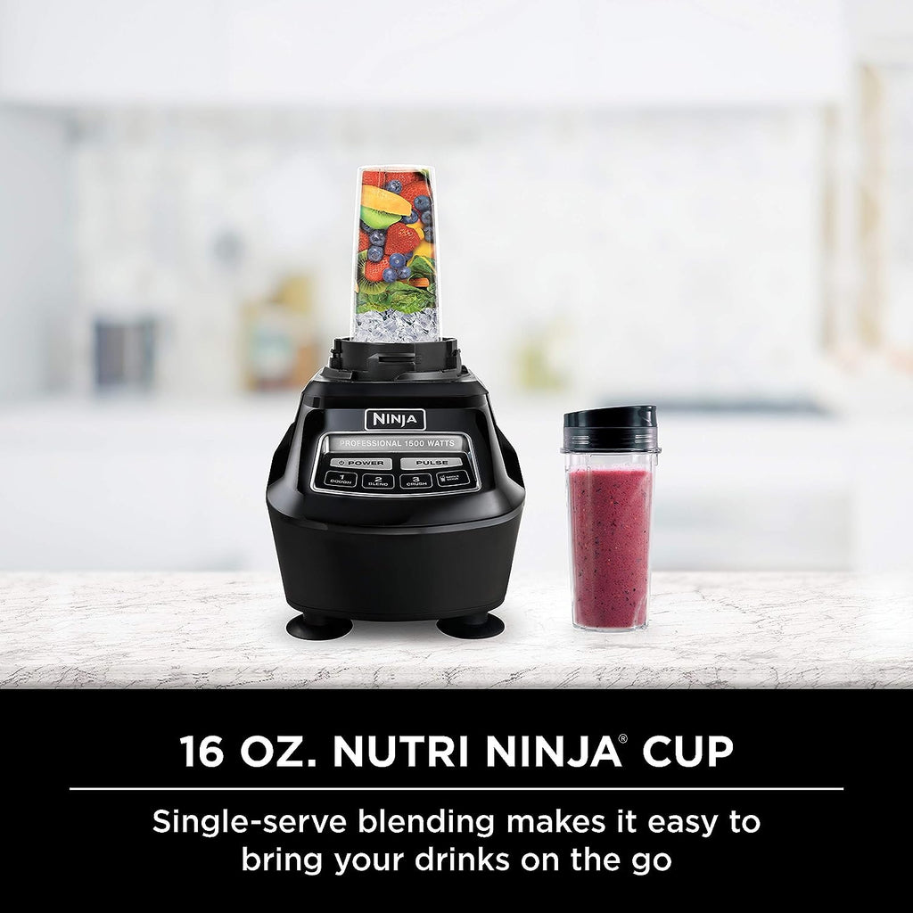 Mega Kitchen System, 1500W, 4 Functions for Smoothies, Processing, Dough, Drinks & More, with 72-oz.* Blender Pitcher, 64-oz. Processor Bowl, (2) 16-oz. To-Go Cups & (2) Lids, Black