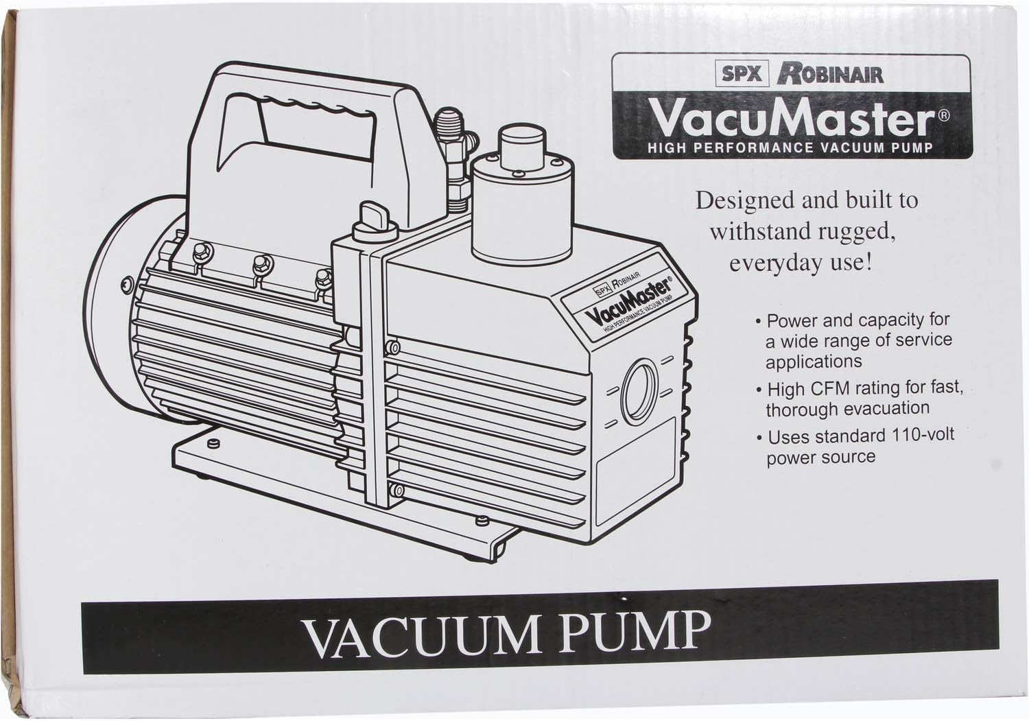 VacuMaster Economy Vacuum Pump - 2-Stage, 8 CFM, CHROME,Red/Silver