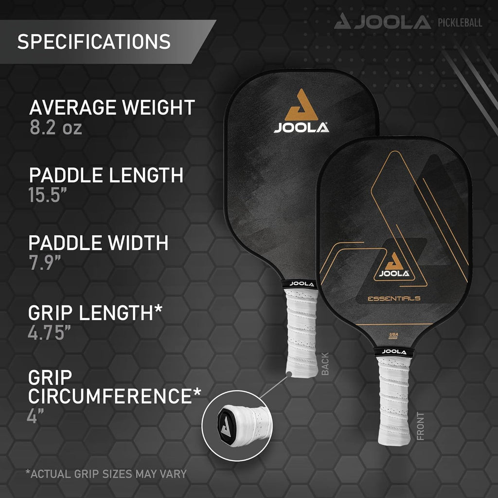 Essentials Pickleball Paddles with Reinforced Fiberglass Surface and Honeycomb Polypropylene Core