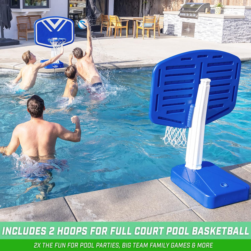 Splash Hoop 2-in-1 Full Court Pool Basketball & Volleyball Game Set