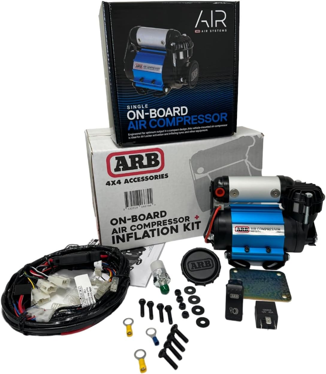 '12V' On-Board Twin High Performance Air Compressor, Ideal for Air Lockers Locking Differentials, Tire Inflator, Air Horn, Air Tools and Pneumatic Tools.