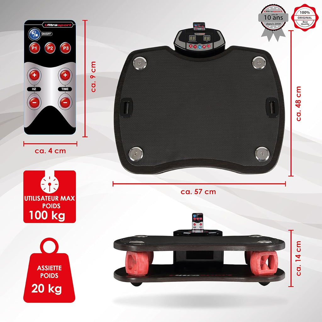 Vibration Plaque 4D, Combustion des Graisses, Perte de Poids, Moteurs Puissants, LED Colorées, Vibration Oscillation