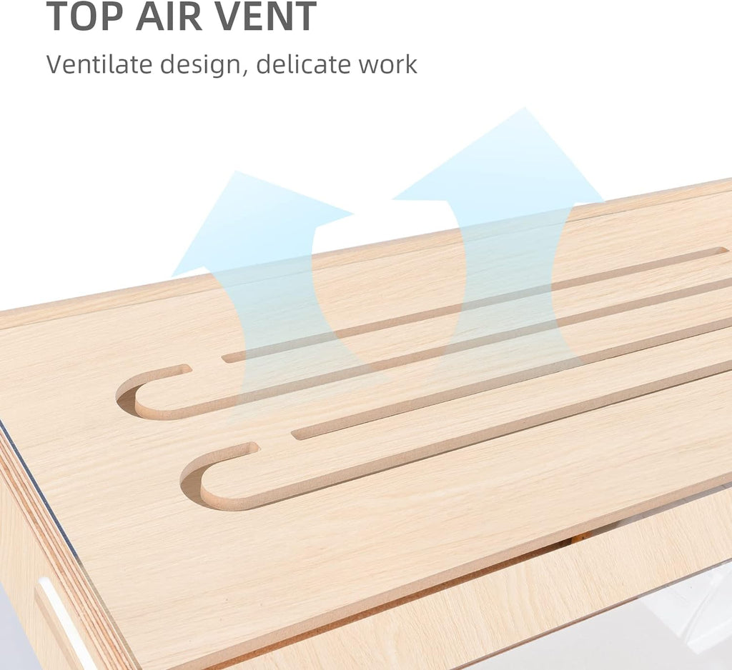 Hamster Cage W/Oblique Opening Cage Door - MDF Aspen Small Animal Cage for Syrian Hamsters Degus or Other Similar-Sized Pets (Medium - 40.7 x 22.7 x 22.9 inches, Burlywood)