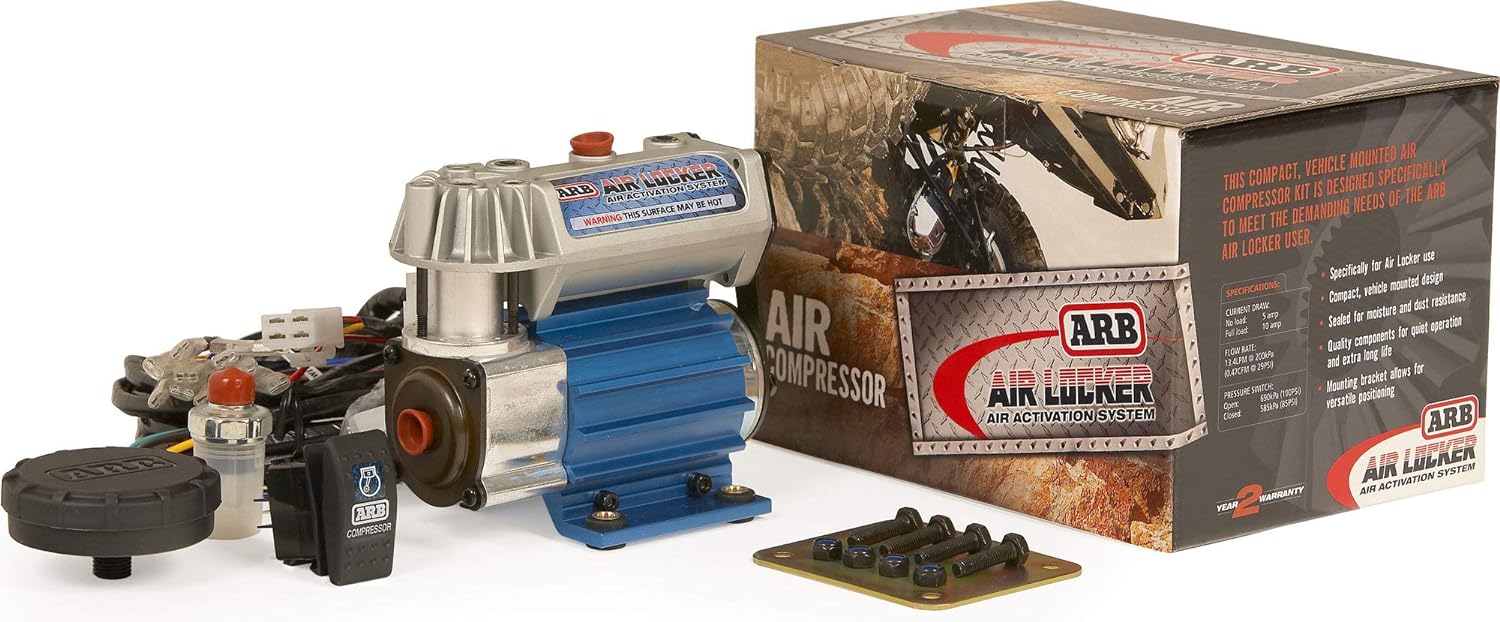 '12V' On-Board Twin High Performance Air Compressor, Ideal for Air Lockers Locking Differentials, Tire Inflator, Air Horn, Air Tools and Pneumatic Tools.
