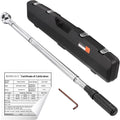 1-Inch Drive Click Torque Wrench, Dual-Scale Adjustable Torque Wrench Set with a Hex Key 200-1000ft.lb / 271-1356.7Nm