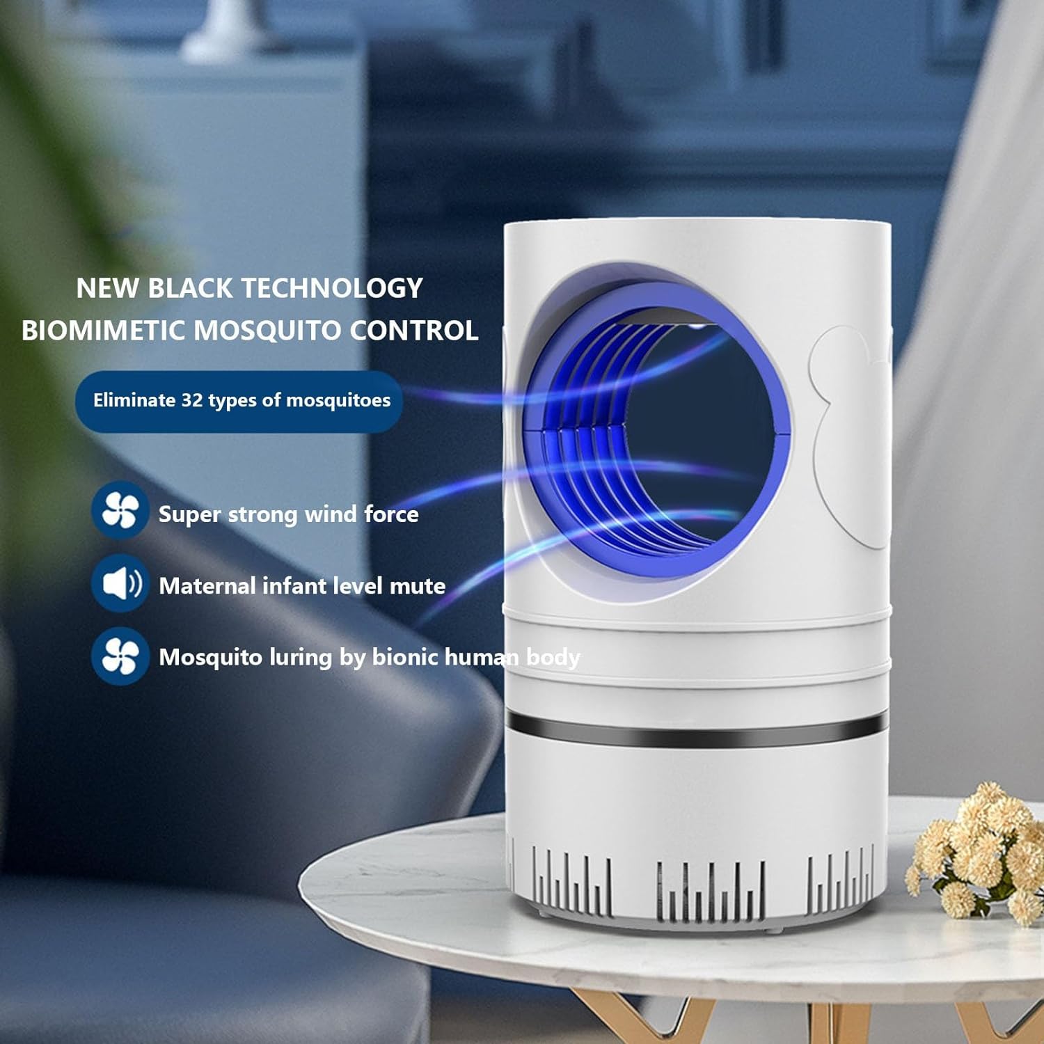 𝖬𝗈𝗌𝗊𝗎𝗂𝗍𝗈 𝖹𝖺𝗉𝗉𝖾𝗋 - Purple Light Catalytic 𝖬𝗈𝗌𝗊𝗎𝗂𝗍𝗈 Lamp for Indoor Outdoor, USB Power Silent Household 𝖬𝗈𝗌𝗊𝗎𝗂𝗍𝗈 Lamp Inhalation Electronic Four Dimensional Trap (wh1te)