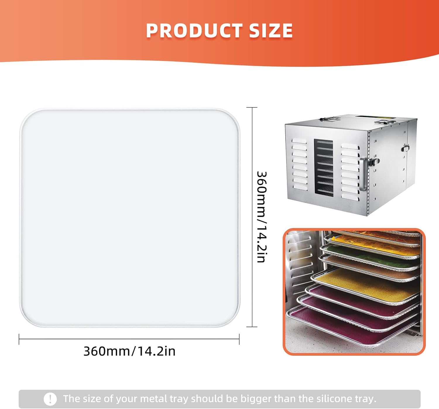 Commercial Large 10 Trays Food Dehydrator, Usable Area up to 17ft², 1000W Detachable Full Stainless Steel Dryer Machine, up to 190℉ Temperature, for Meat, Fruit, Beef, Herbs, and Pet Food