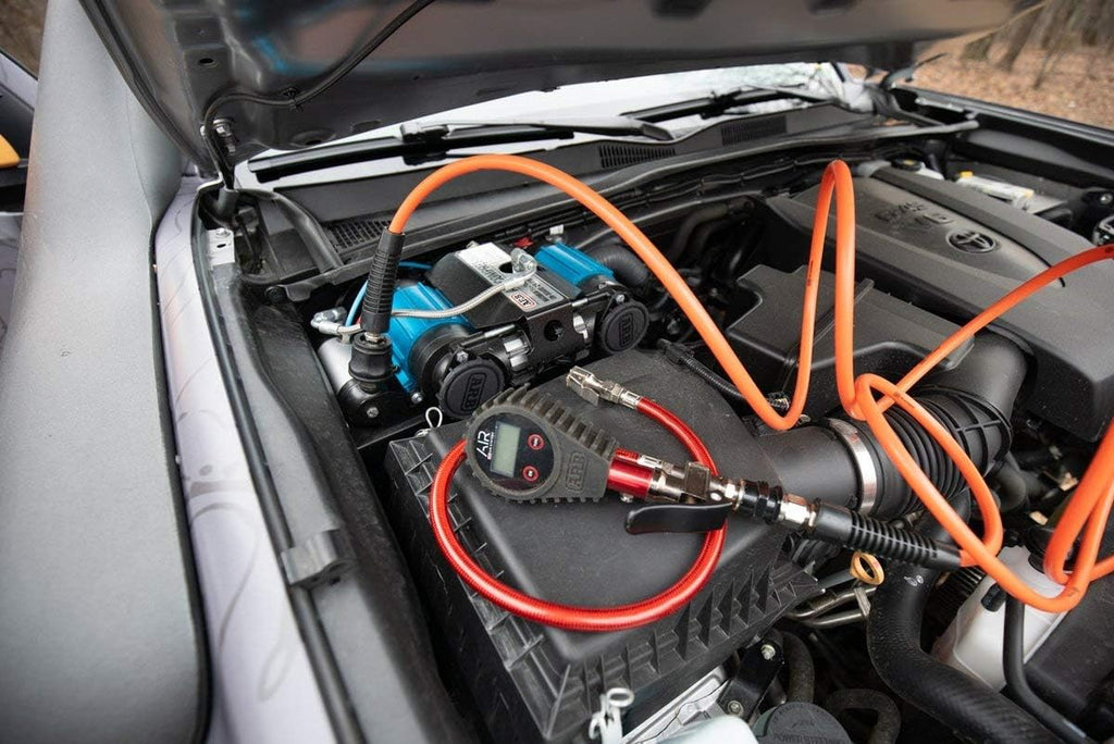 '12V' On-Board Twin High Performance Air Compressor, Ideal for Air Lockers Locking Differentials, Tire Inflator, Air Horn, Air Tools and Pneumatic Tools.