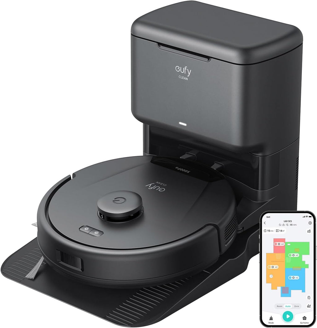 Robot Vacuum, Ultra Strong 5,000 Pa Suction, iPath Laser Navigation, for Deep Floor Cleaning, Ideal for Hair, Hard Floors